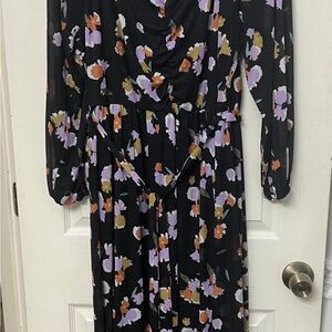 Ava & Viv Black Floral Long Sleeve Dress